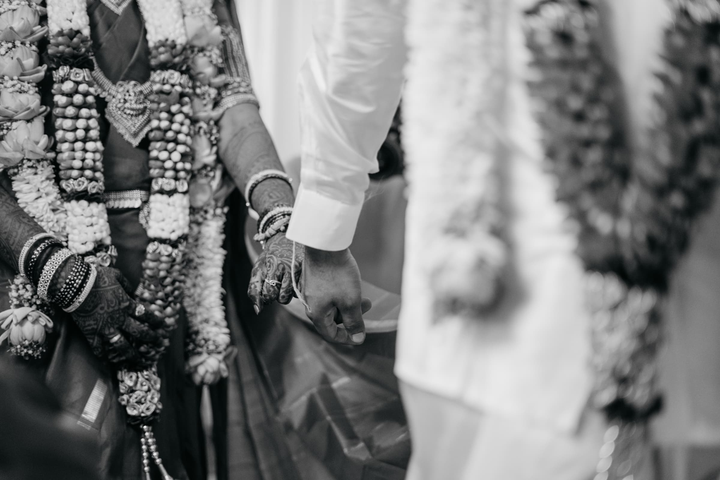 Hands joined during a wedding ceremony